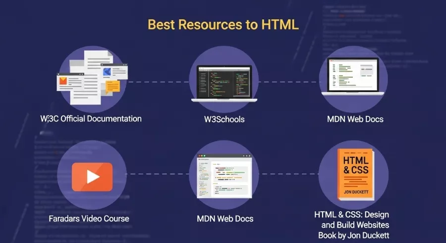 منابع برای یادگیری HTML